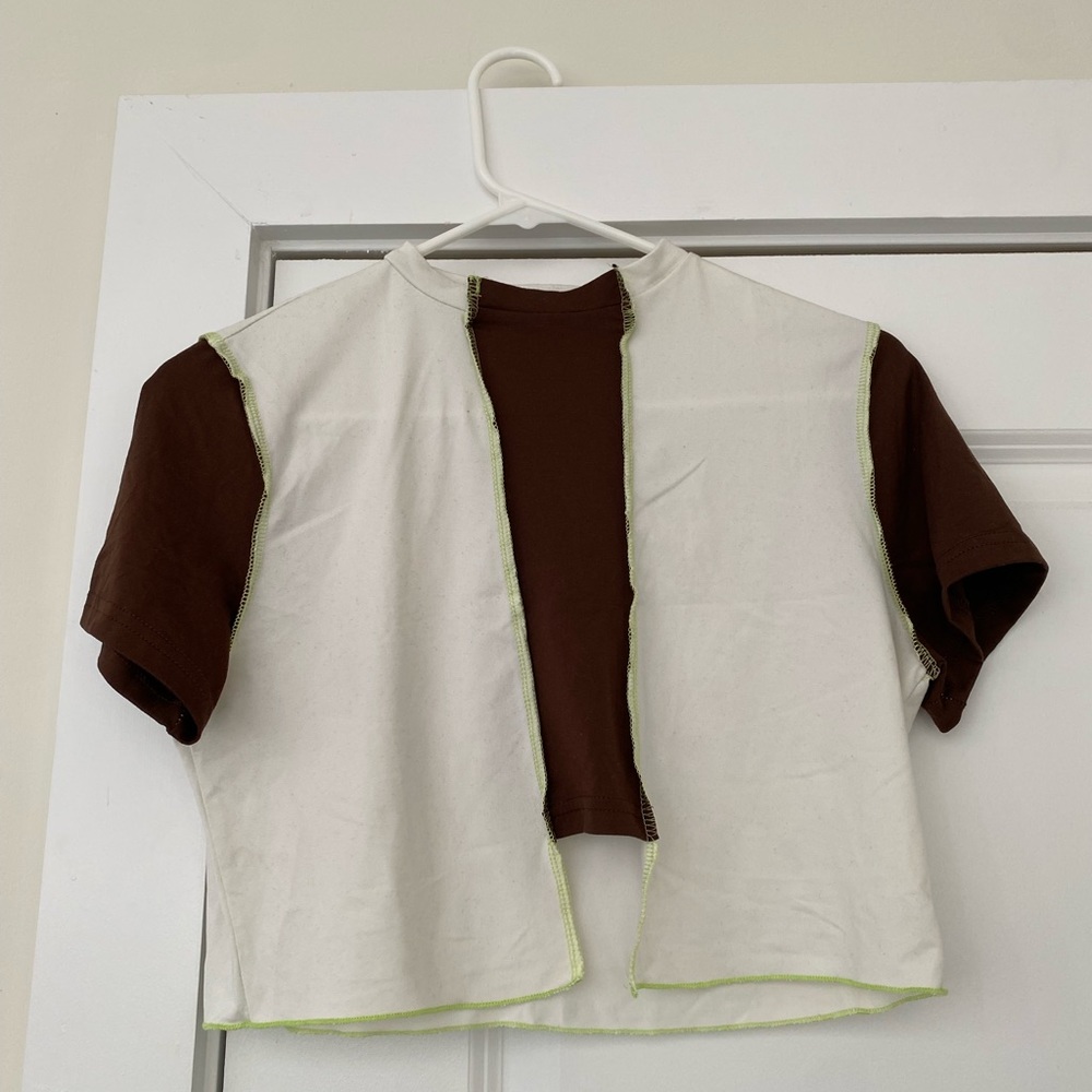 Cute white and brown top from Cider